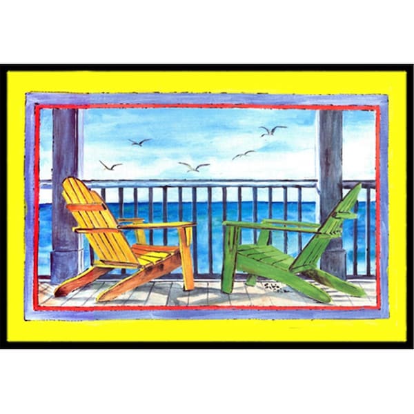 Jensendistributionservices 24 x 36 in. Adirondack Chairs Yellow Indoor Or Outdoor Mat MI2554095 - main